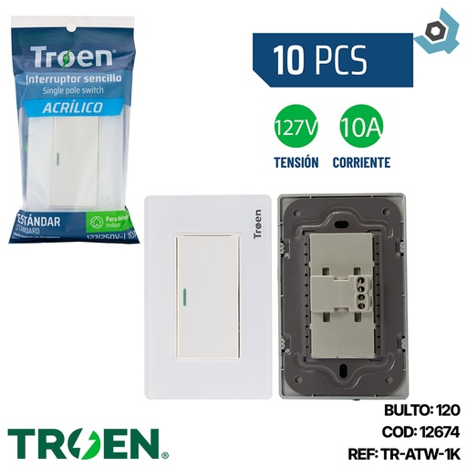 [12674] APAGADOR INDIVIDUAL DE ACRILICO BLANCO TROEN