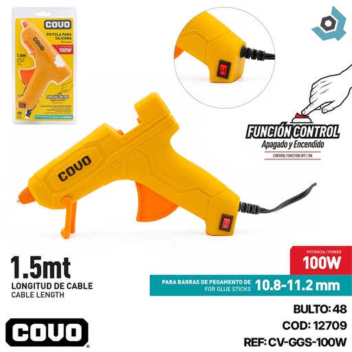 [12709] PISTOLA PARA SILICON 100W COVO