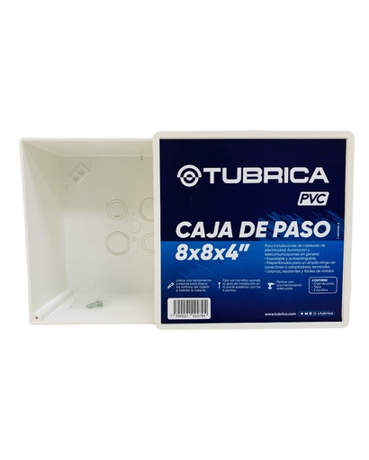 [12741] CAJETIN ELECTRICO PVC CONDUIT 8 X 8" CON TAPA TUBRICA