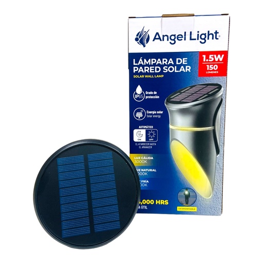 [12771] LAMPARA DE PARED SOLAR 1.5W 3 TONOS ANGEL LIGHT