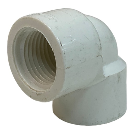 [12800] CODO 90GR DE PVC 1/2" CON ROSCA BLANCO