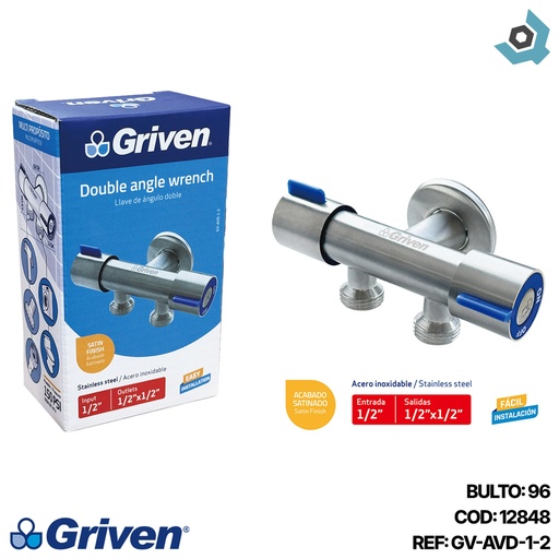 [12848] LLAVE DE ARRESTO DOBLE 1/2" GRIVEN