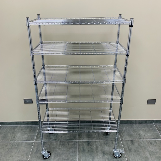 [12868] ESTANTE DE METAL MOVIL CROMADO