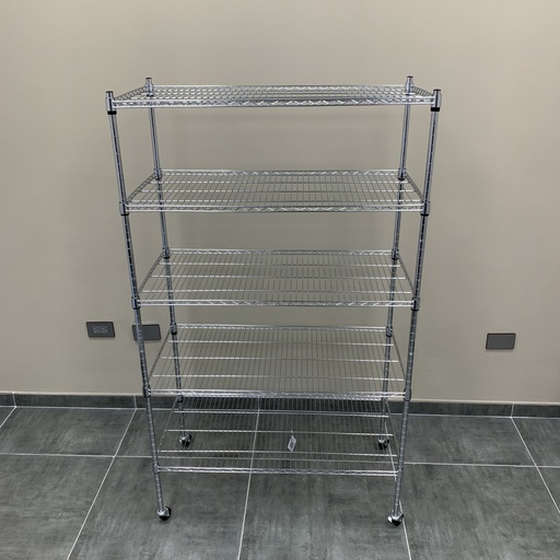 [12870] ESTANTE DE METAL MOVIL CROMADO