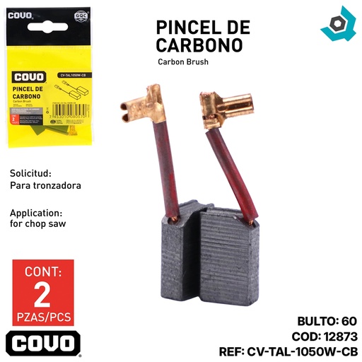 [12873] REPUESTO DE PINCEL DE CARBONO PARA TALADRO 1050W COVO