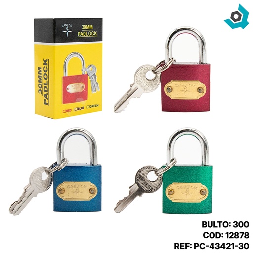 [12878] CANDADO 30MM CASTOR