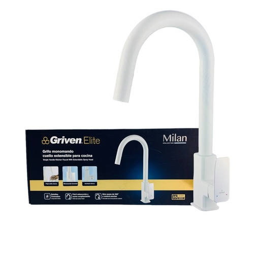 [12882] GRIFERIA PARA FREGADERERO BLANCO GRIVEN ELITE EDICION MILAN COLLECTION