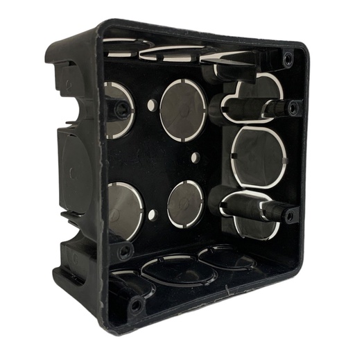 [12911] CAJETIN CUADRADO 4X4 PVC NEGRO