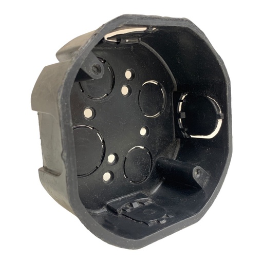 [12913] CAJETIN OCTAGONAL 4X4 PVC NEGRO IMPLASVENCA