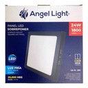 LAMPARA LED SUPERFICIAL CUADRADA 24W 4000K NEGRA ANGEL LIGHT