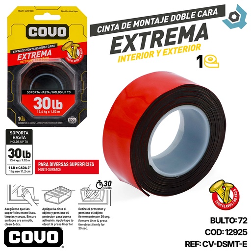 [12925] CINTA DOBLE FAZ 30LB COVO