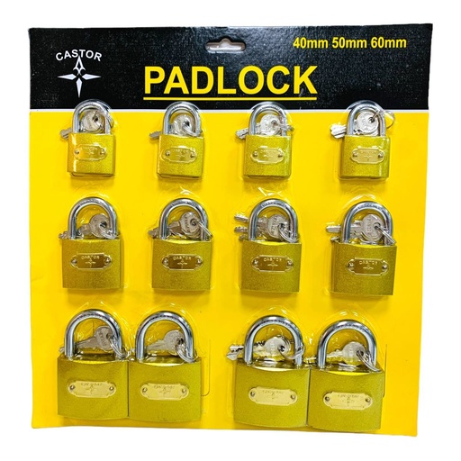 [12941] SET DE CANDADOS 40MM 50MM 60MM CASTOR