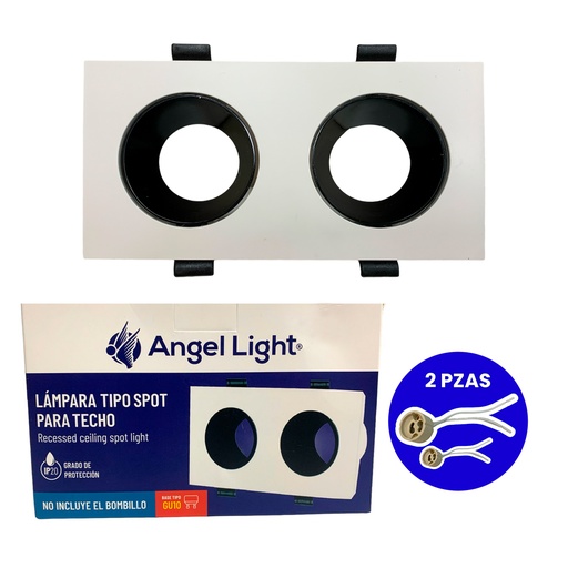 [12980] BASE DE LAMPARA DOBLE TIPO SPOT EMPOTRAR GU10 ANGEL LIGHT