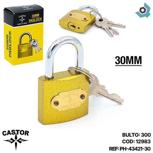 [12983] CANDADO 30MM CASTOR