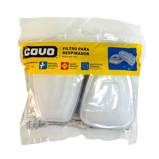 [12999] FILTRO DE REPUESTO PARA RESPIRADOR 2 PIEZAS COVO