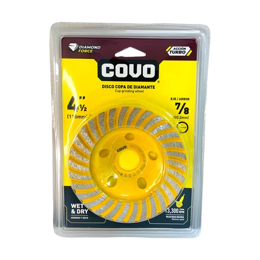 [13005] DISCO DIAMANTADO 4 1/2" SEGMENTADO DE COPA COVO