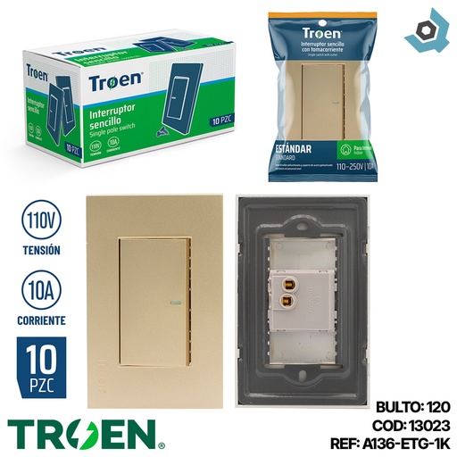 [13023] APAGADOR INDIVIDUAL DORADO TROEN