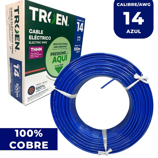 [13034] CABLE ELECTRICO 14 AWG AZUL 7 HILOS TROEN