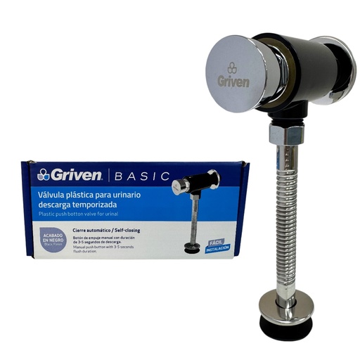 [13051] VALVULA PLASTICA PARA URINARIO NEGRO GRIVEN BASIC