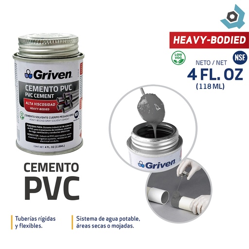 [13128] CEMENTO PVC ALTA VISCOSIDAD 4 OZ GRIVEN