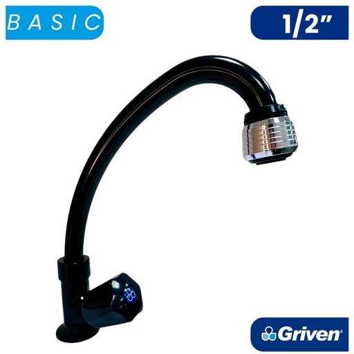 [13197] GRIFERIA PARA FREGADERO INDIVIDUAL ABS NEGRO GRIVEN BASIC