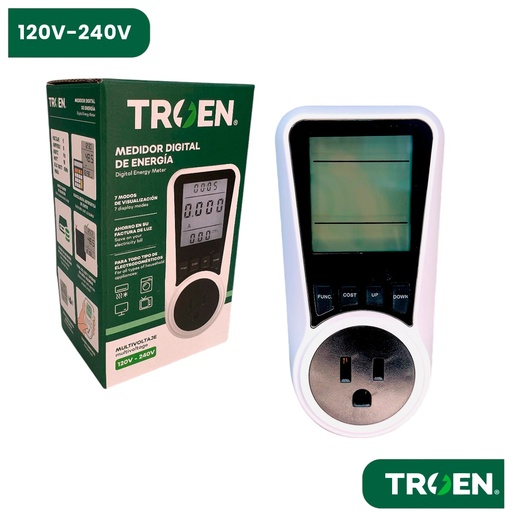 [13211] MEDIDOR DE CONSUMO ELECTRICO 120V-240V TROEN