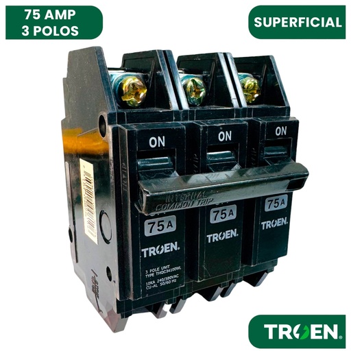 [13210] BREAKER SUPERFICIAL TERMOMAGNETICO 75A 3P TROEN
