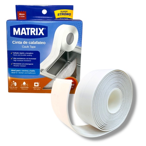 [13215] CINTA DE CALAFATEO 38MM X 3.2M BLANCA MATRIX