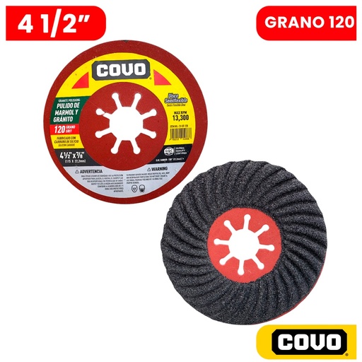 [13227] DISCO PARA PULIR GRANO 120 DE 4 1/2" COVO