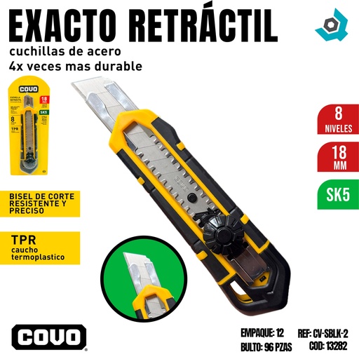 [13282] EXACTO RETRÁCTIL 18MM COVO