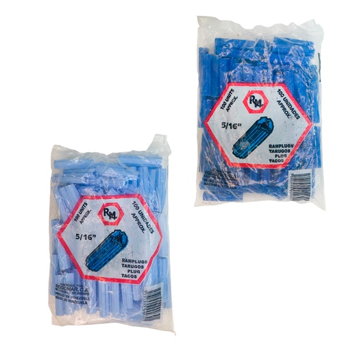 [13299] RAMPLUG 5/16" 100 PZAS AZUL RODOMAR