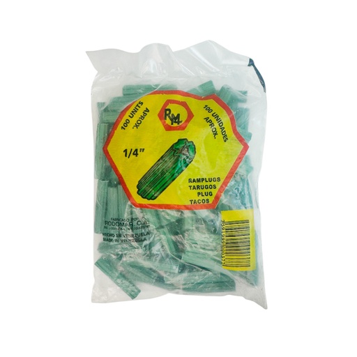[13300] RAMPLUG 1/4" 100 PZAS VERDE RODOMAR