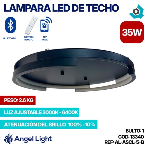 [13340] LAMPARA LED 35W DE TECHO LUZ AJUSTABLE ANGEL LIGHT