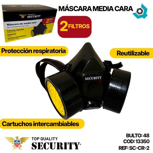 [13350] MASCARA RESPIRADOR 2 FILTROS SECURITY