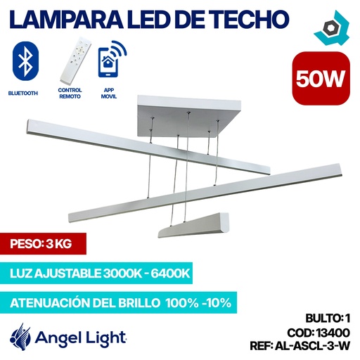 [13400] LAMPARA LED 50W DE TECHO LUZ AJUSTABLE BLANCA ANGEL LIGHT