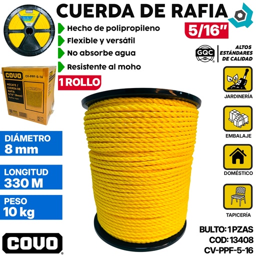 [13408] RAFIA 5/16" 330 METROS COVO (MECATE)