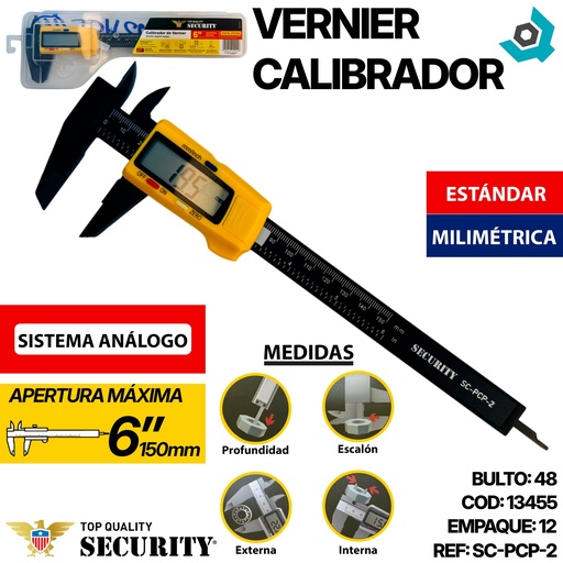 [13455] VERNIER DIGITAL 6" SECURITY