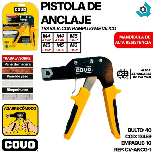 [13459] PISTOLA DE ANCLAJE PARA RAMPLUG METALICO COVO