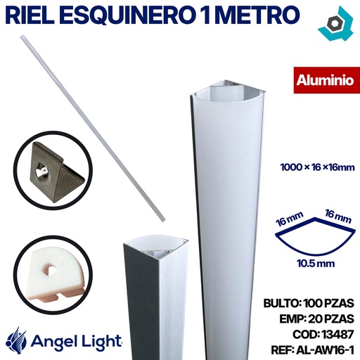 [13487] RIEL ESQUINERO 1 METRO ANGEL LIGHT