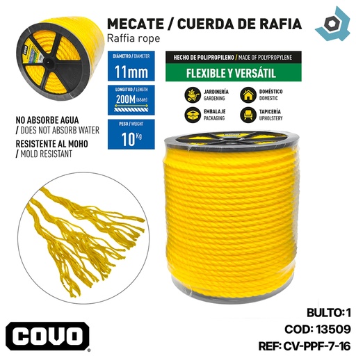 [13509] RAFIA 7/16" 200 METROS COVO (MECATE)