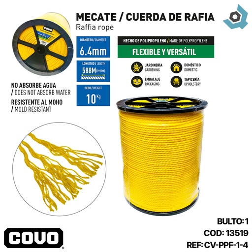[13519] RAFIA 1/4" 588 METROS COVO (MECATE)