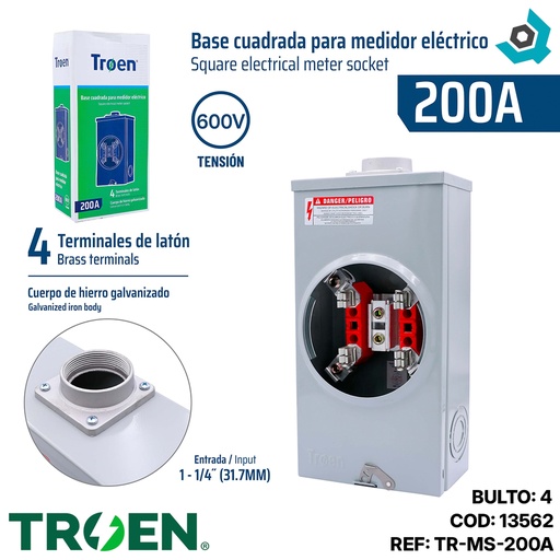 [13562] BASE CUADRADA PARA MEDIDOR ELECTRICO 200A TROEN