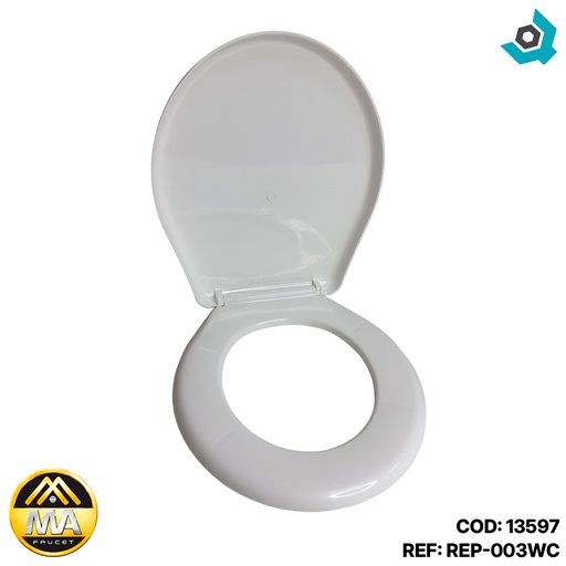 [13597] ASIENTO PARA INODORO 17" BLANCO REDONDO METALES ALEADOS