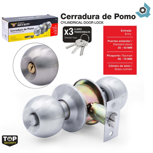[0001] CERRADURA DE POMO PARA DORMITORIO SATIN SECURITY