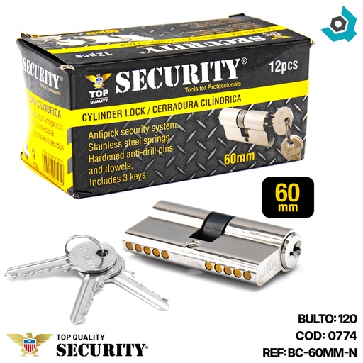 [0774] CILINDRO 60MM SENCILLO SECURITY