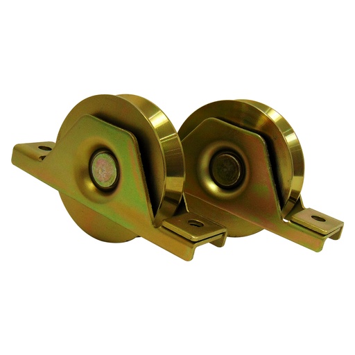 [10005] RUEDA O ROLDANA PARA PORTON 90MM - 3 1/2" DORADAS