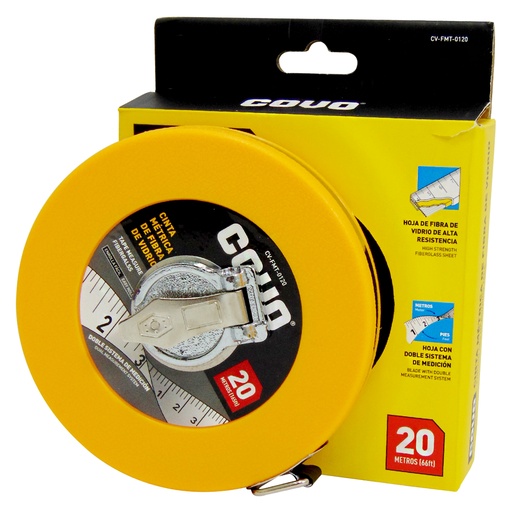[10015] CINTA METRICA 20M DE FIBRA DE VIDRIO COVO