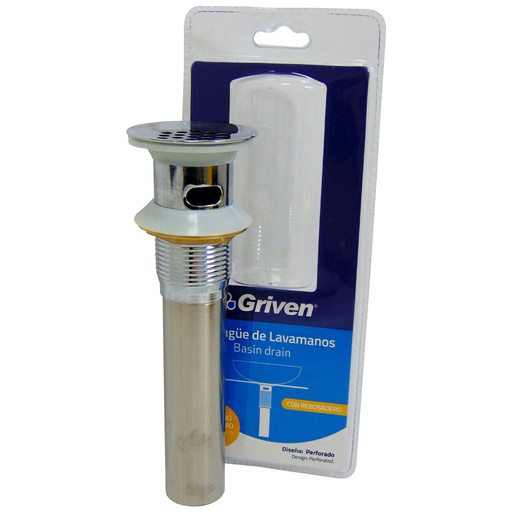 [10028] DESAGUE PARA LAVAMANOS 1 1/4" X 19CM METALICO GRIVEN