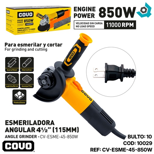 [10029] ESMERIL ANGULAR 4 1/2" 850W COVO