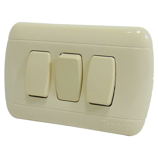 [10114] APAGADOR TRIPLE 3 WAY BEIGE TROEN